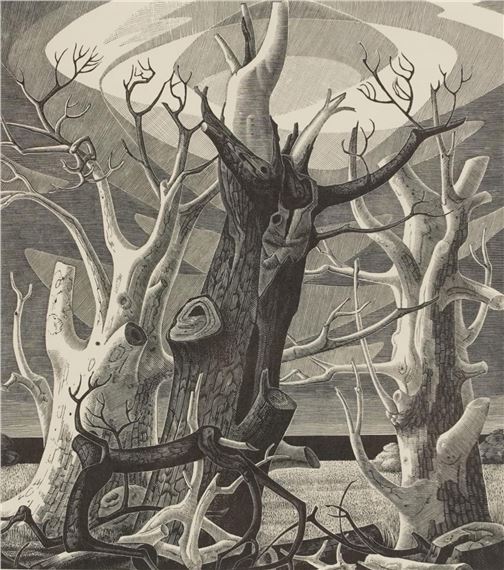 Dead Trees Sheppey by Monica Poole, inscribed 1977