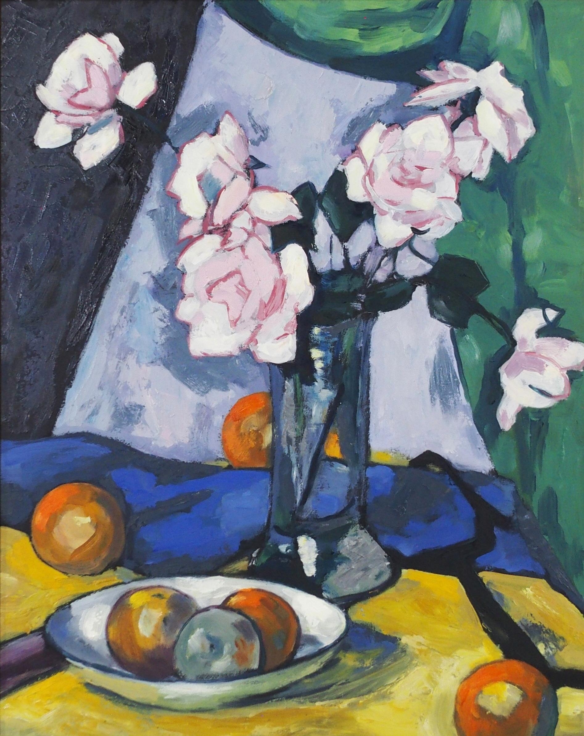 Samuel John Peploe | STILL LIFE WITH PINK ROSES | MutualArt