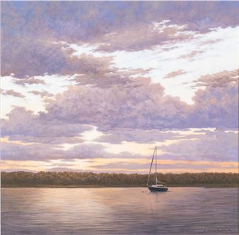 Addison Palmer (b. 1970), Sail Boat at Dusk, O/C - Addison Palmer