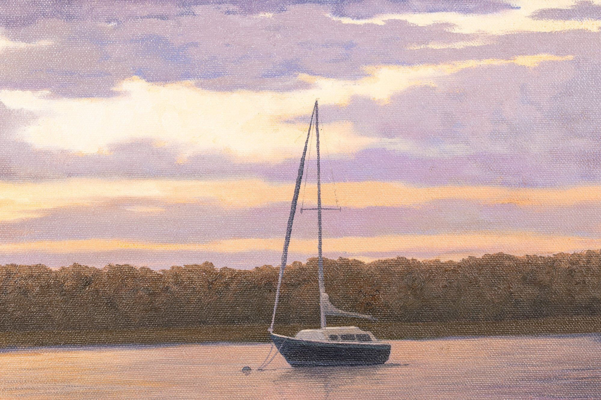 Artwork by Addison Palmer, Addison Palmer (b. 1970), Sail Boat at Dusk, O/C, Made of Oil on Canvas