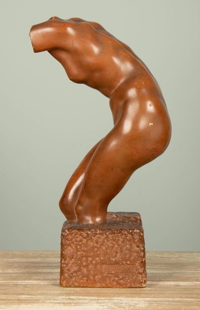 Artwork by Constantino Dimitriadis, Torse de femme, Made of plâtre