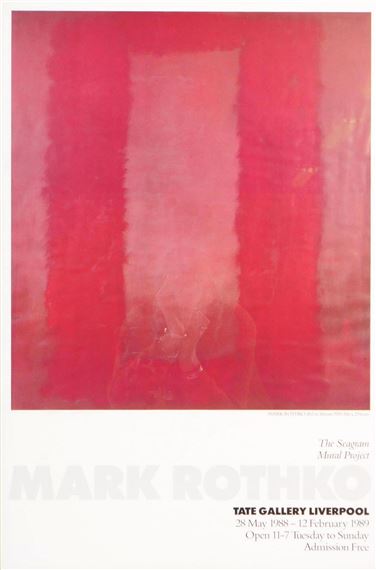 1980S MARK ROTHKO TATE LIVERPOOL GALLERY EXHIBITION POSTER by Mark Rothko