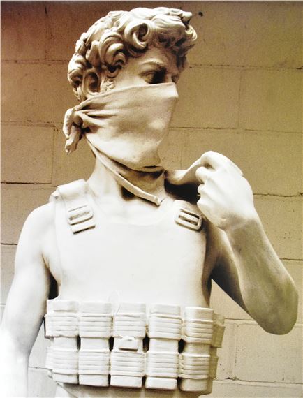 Banksy basnksy bristol Michelangelos David Suicide Bomber 2009