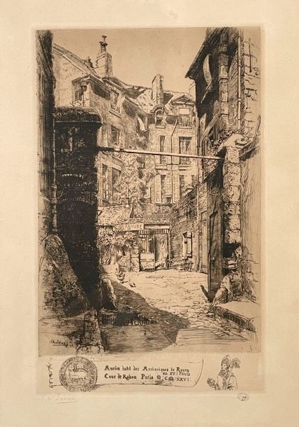 Artwork by Charles Jouas, Ancien hôtel des archevêques de Rouen, Made of engraving