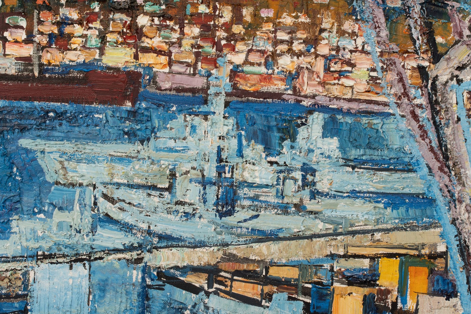 Artwork by Édouard-Georges Mac-Avoy, The Port of Toulon, France, Made of Oil on Canvas
