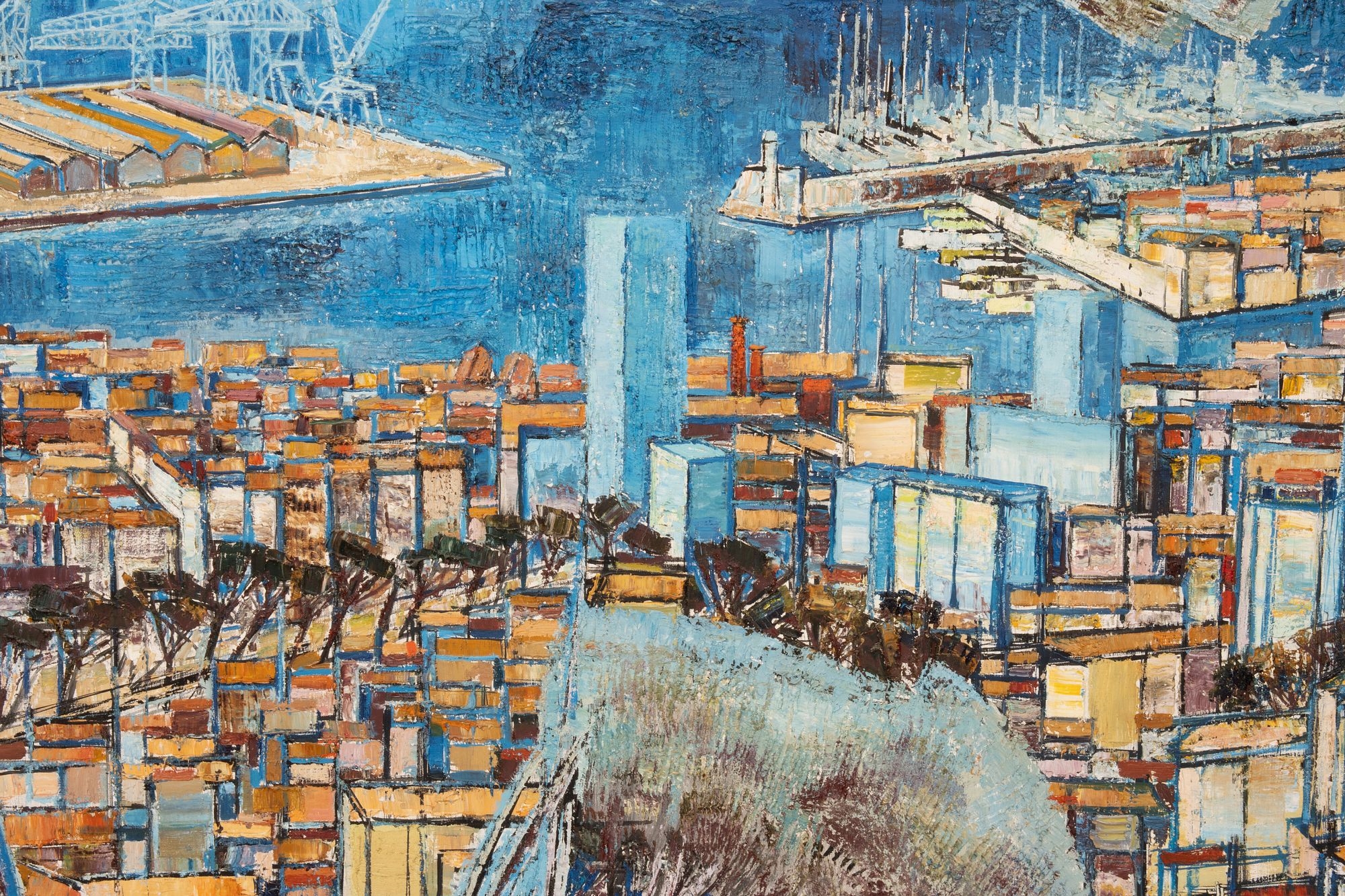 Artwork by Édouard-Georges Mac-Avoy, The Port of Toulon, France, Made of Oil on Canvas