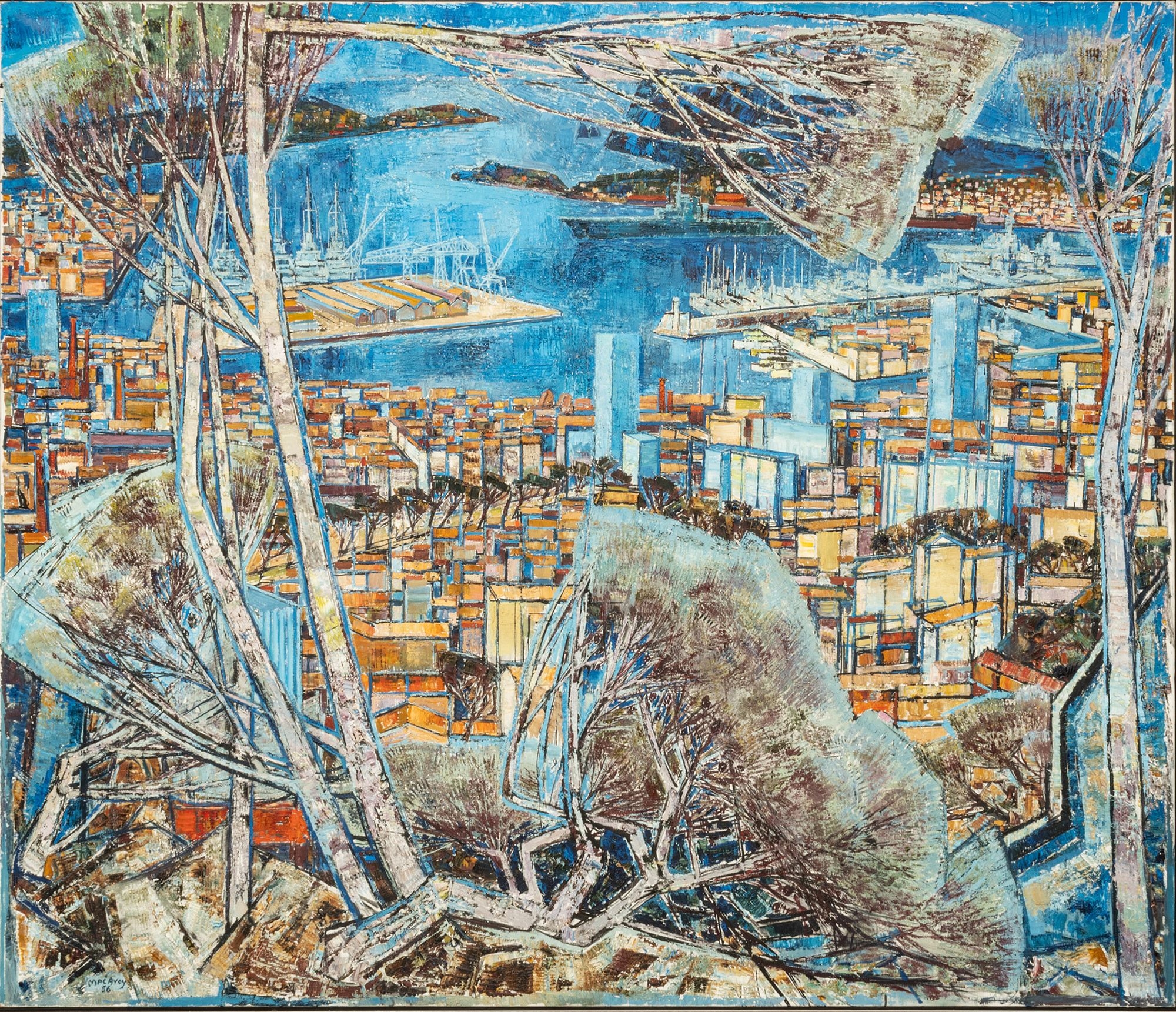 Artwork by Édouard-Georges Mac-Avoy, The Port of Toulon, France, Made of Oil on Canvas