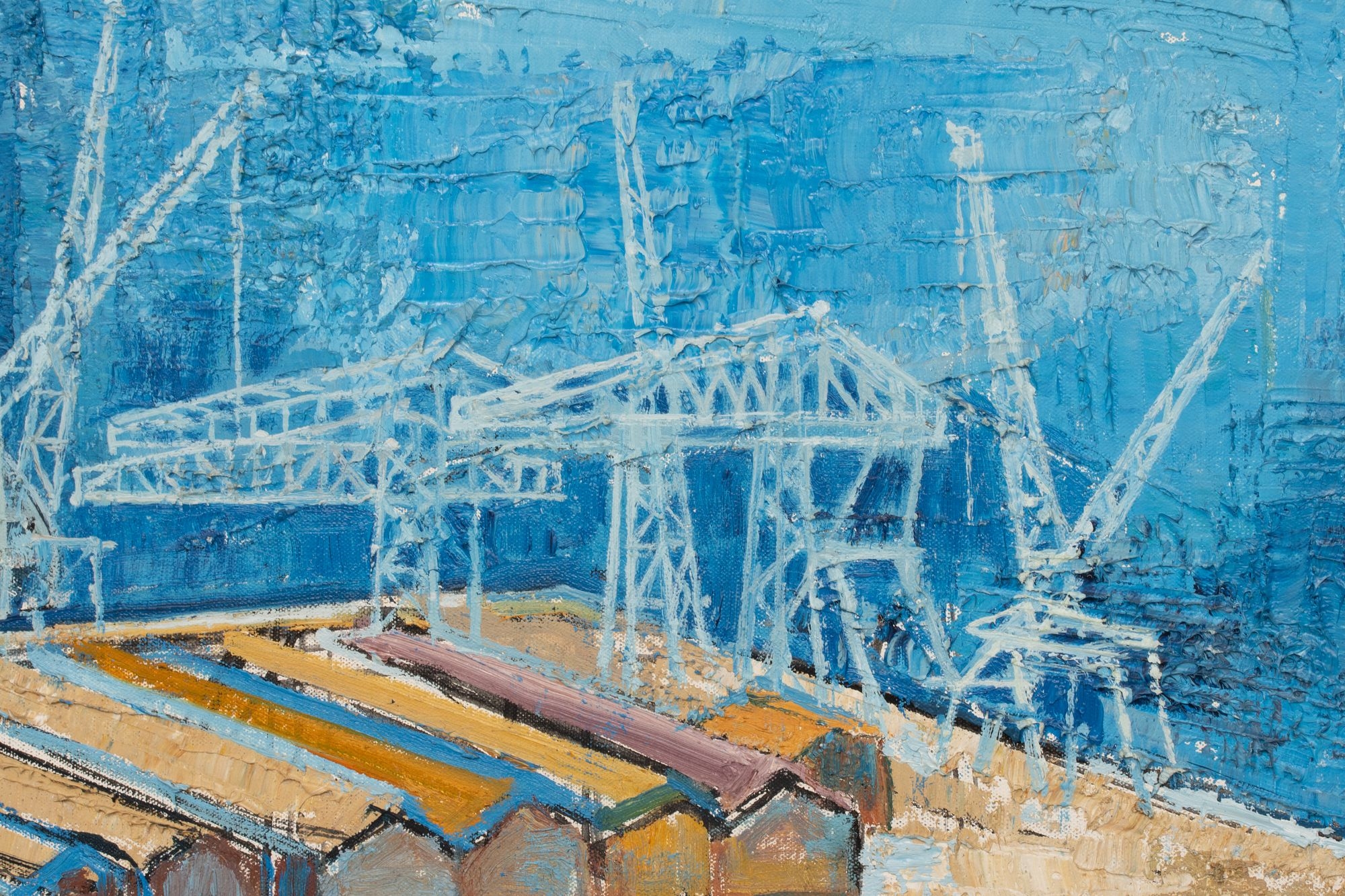 Artwork by Édouard-Georges Mac-Avoy, The Port of Toulon, France, Made of Oil on Canvas