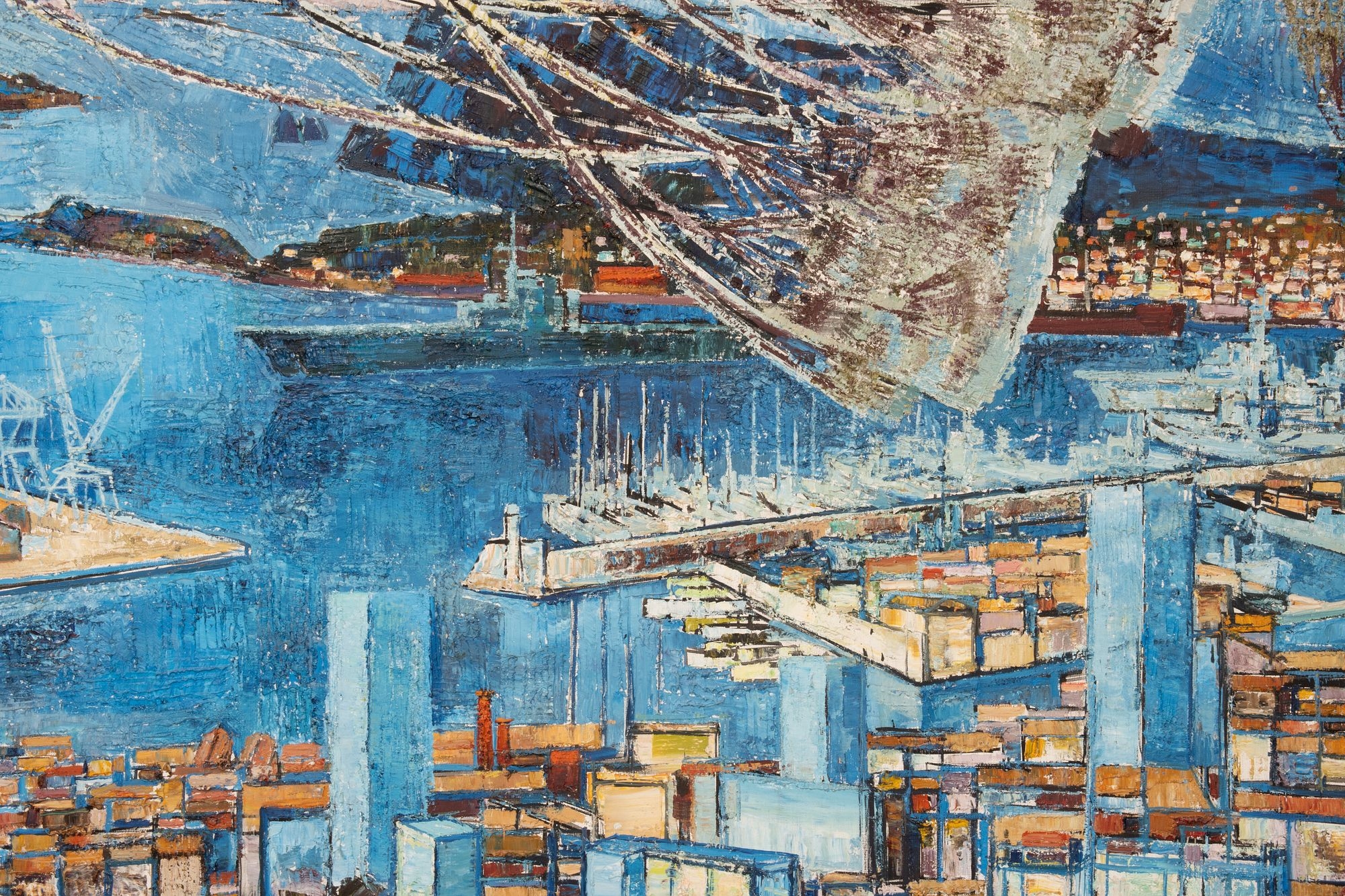 Artwork by Édouard-Georges Mac-Avoy, The Port of Toulon, France, Made of Oil on Canvas