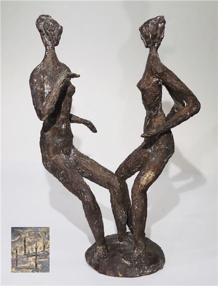 Doppelplastik "Gogo Girls". Bronzeguß by Udo von Oven, circa 19