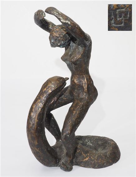 "Schlangentänzerin". Bronzeguß by Udo von Oven, 1919