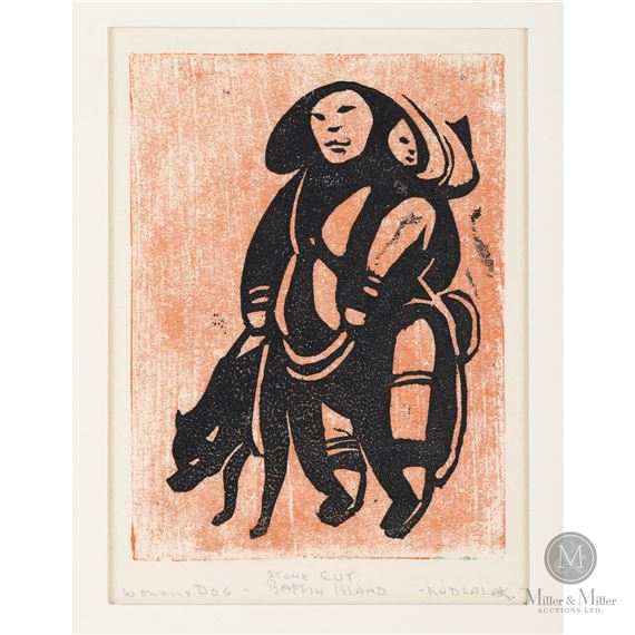 Kudlalak | Kudlalak Cape Dorset Stonecut with letter (1957) | MutualArt