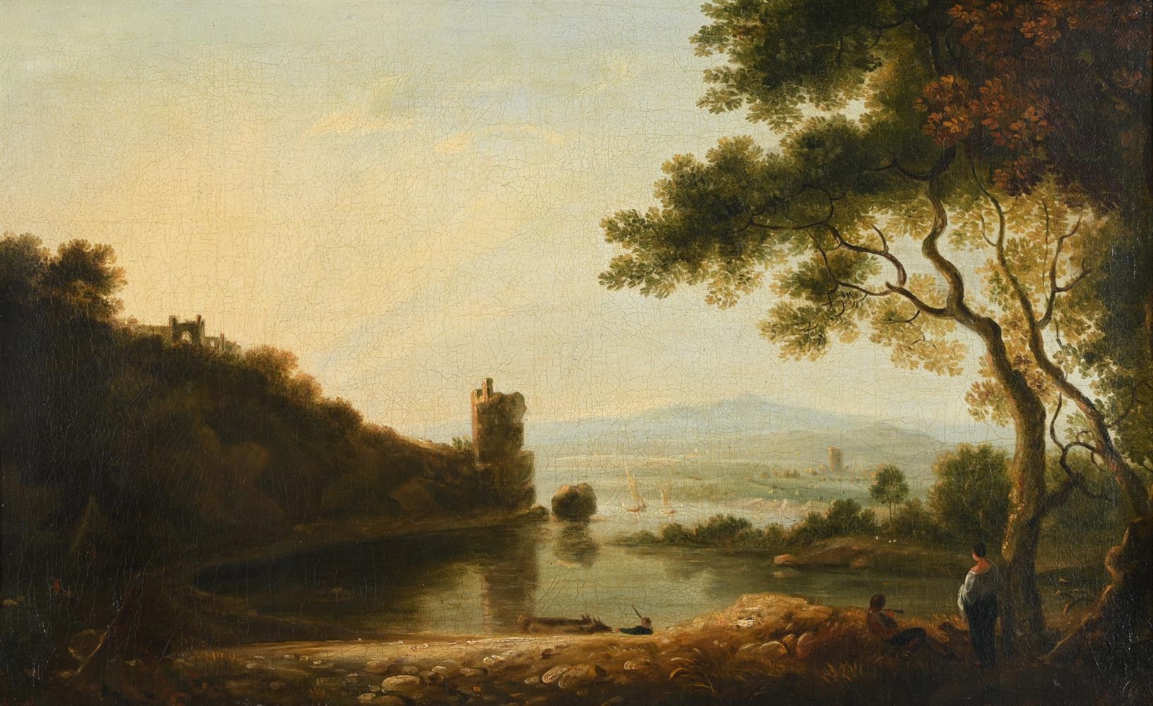 A RIVER LANDSCAPE AT SUNSET by William Hodges