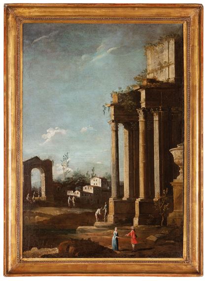Capriccio con edificio classico by Gaetano Vetturali
