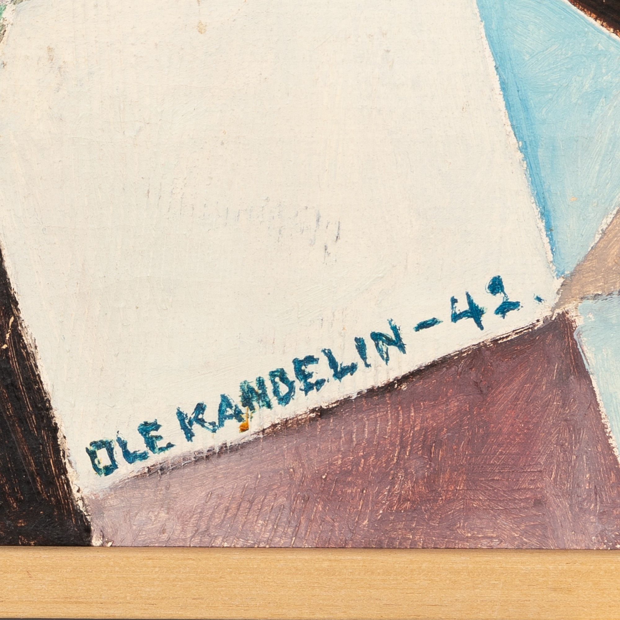 Artwork by Ole Kandelin, Accordion player, Made of oil