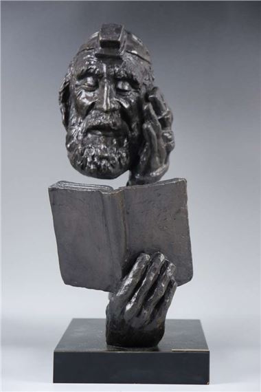 Nicky Imber | een bronzen sculptuur van een lezende man | MutualArt