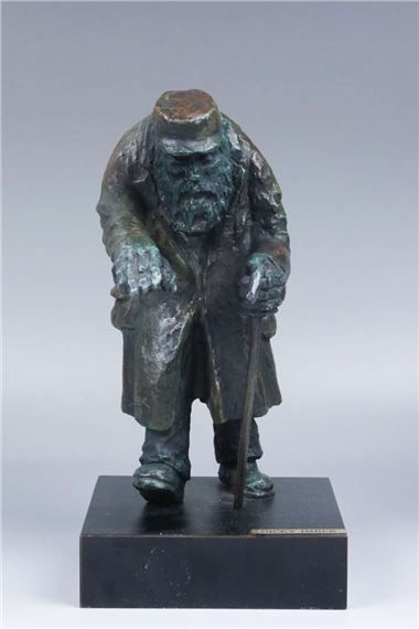 Nicky Imber | een bronzen sculptuur van een oudere man | MutualArt