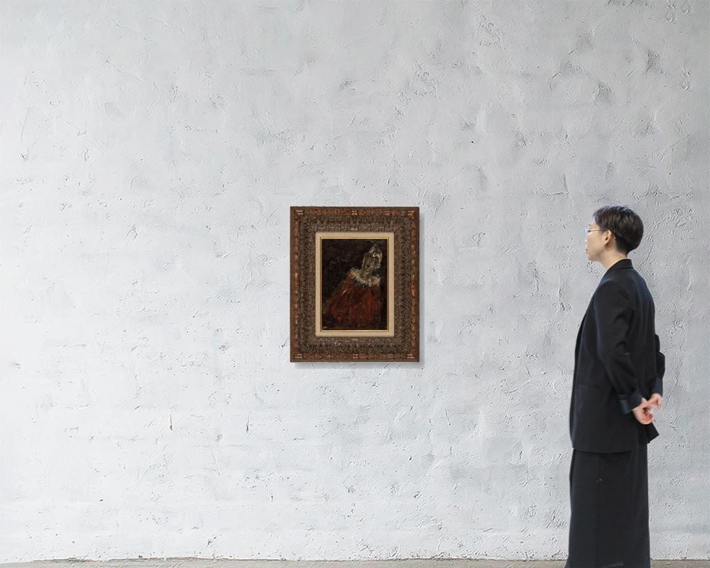 Artwork by Seiji Chokai, Pierrot, Made of oil on canvas laid down to panel