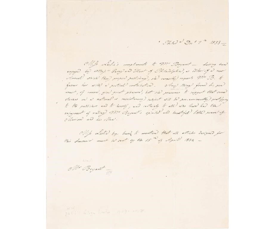 Artwork by William Cullen Bryant, EPHEMERA, Made of card and