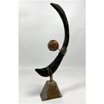 Adam Henderson Wood and Mixed Metal Table Sculpture. Modernist design. - Adam Henderson