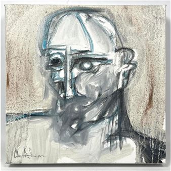 Small Adam Henderson Bust Painting on Canvas. - Adam Henderson