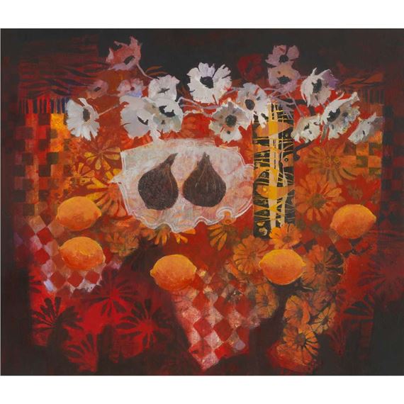 FISHY VASE AND LEMONS by Gordon Wyllie