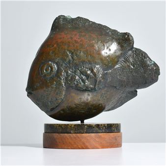 Anita Huffington Bronze Fish Sculpture - Anita Huffington
