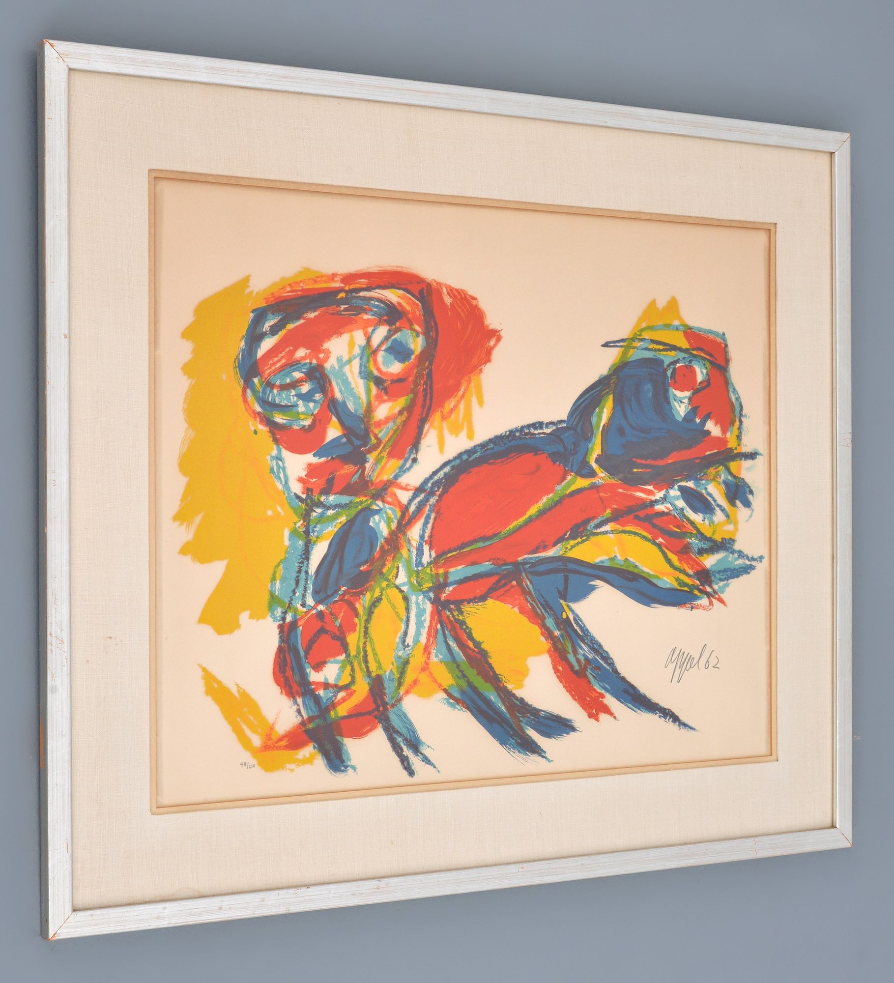 Karel Appel | Karel Appel FIGURE ET ANIMAL Lithograph (1962) | MutualArt