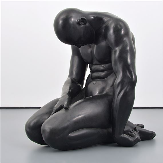 Large Eric Goulder Bronze Sculpture, Nude Male Figure by Eric Goulder
