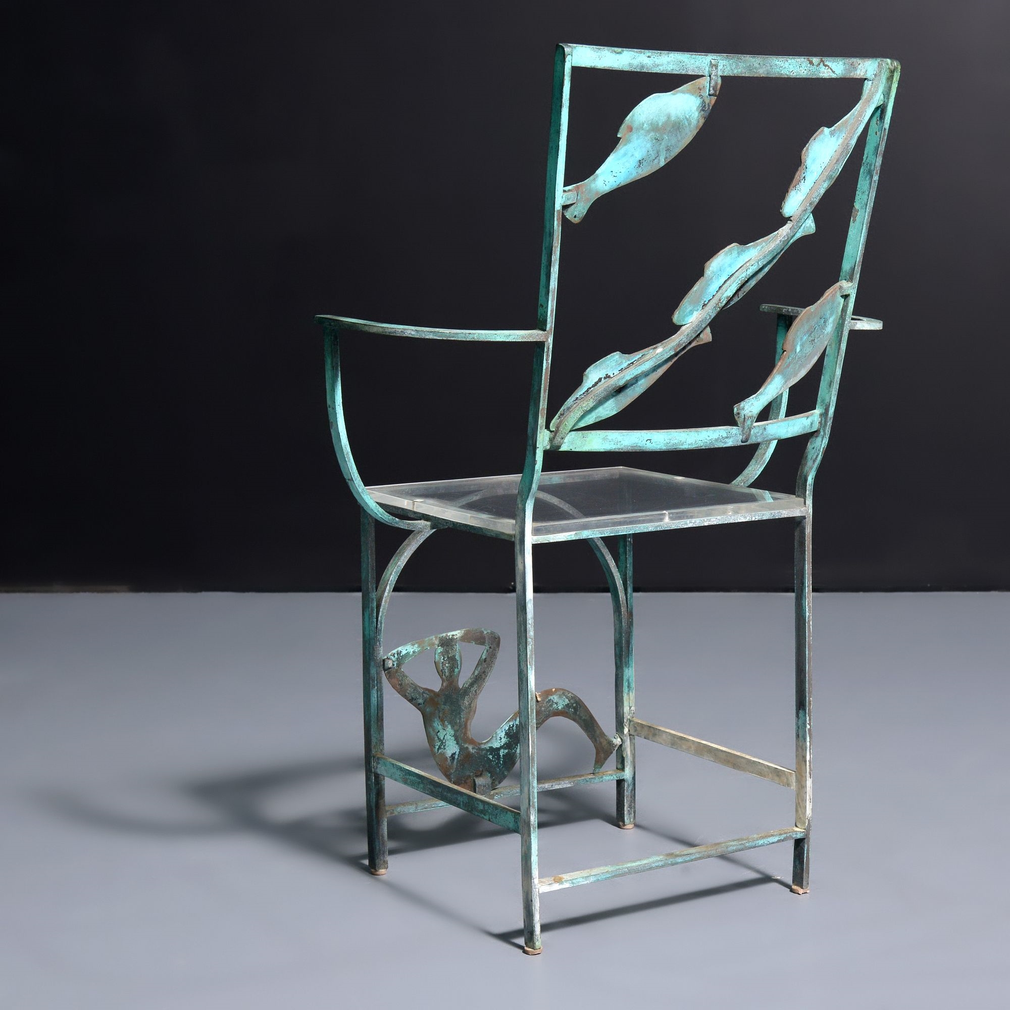 JacquesPierre Dufresne Rare Jacques Dufresne Bronze MERMAID Chairs, Set of 6 MutualArt