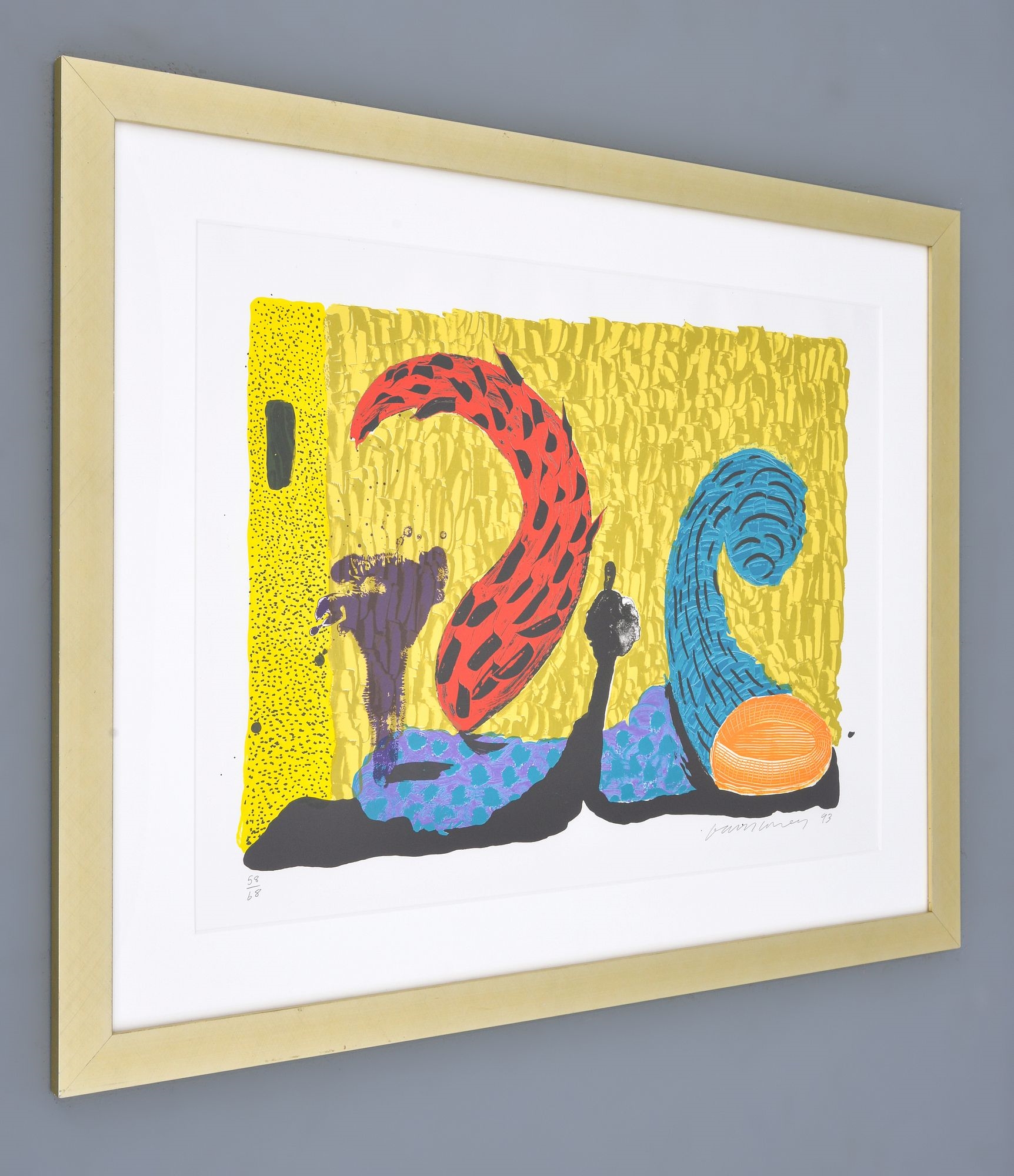 David Hockney | David Hockney PUSHING UP Lithograph / Screenprint (1993 ...
