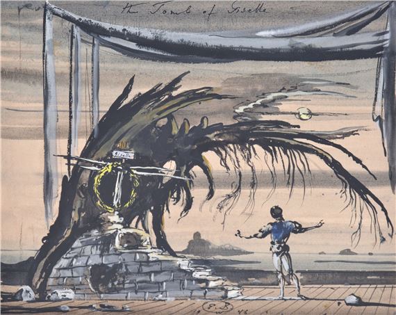 Eugène Berman | Eugene Berman Surrealist Watercolor Painting (1946 ...