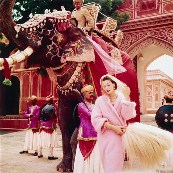 Anna Gunning Outside the City Palace, Jaipur, Rajasthan, India (Vogue) by Norman Parkinson, 1956, printed 2010