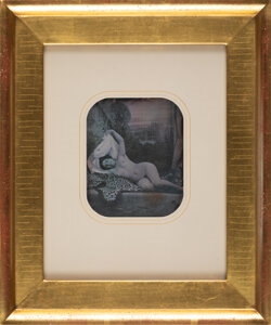 Artwork by Felix-Jacques Moulin, Untitled (Nude with Drape) , circa 1850, Made of Daguerreotype