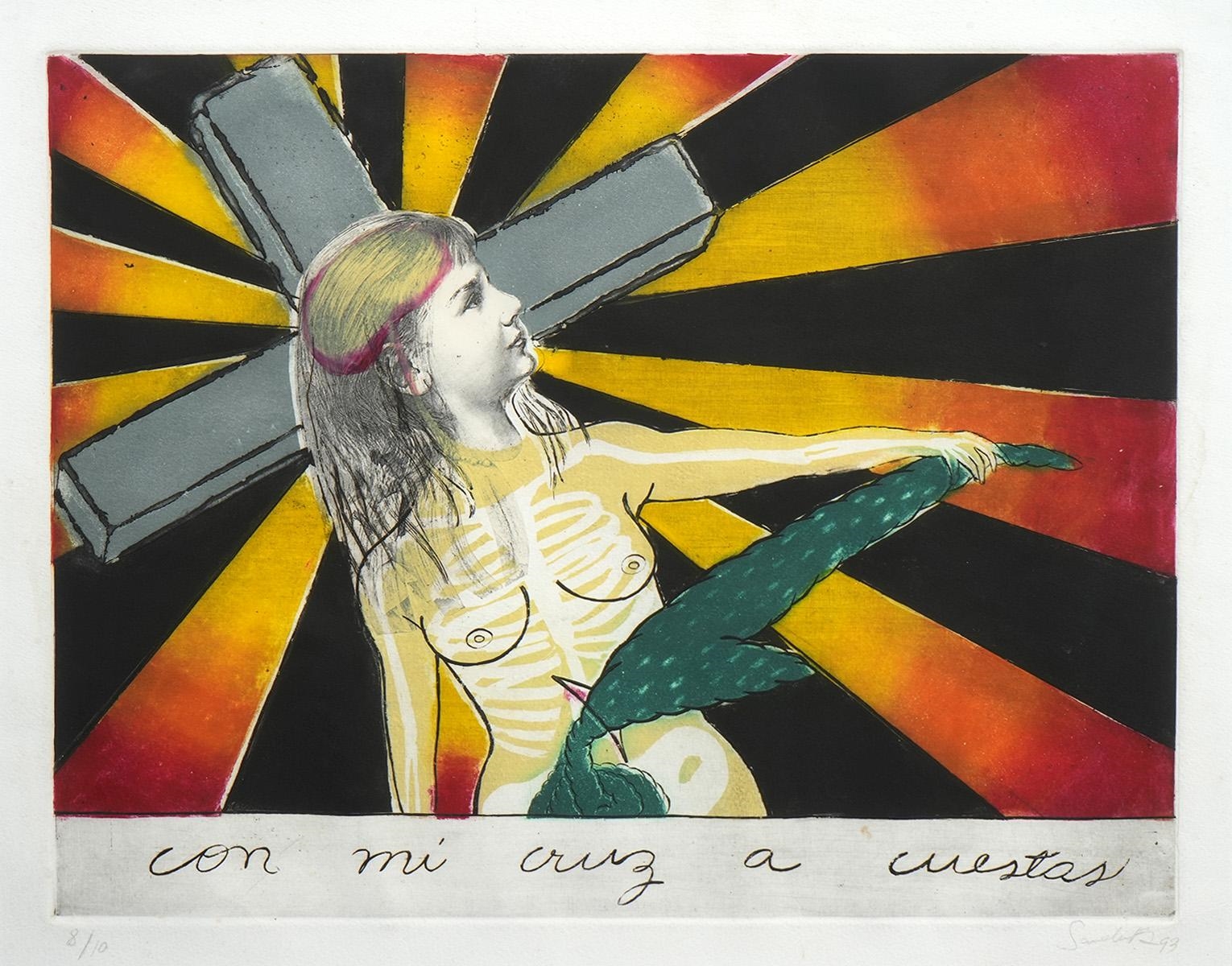 Artwork by Sandra Ramos, Sandra Ramos Cuban Art Aquatint Etching, Made of Aquatint etching