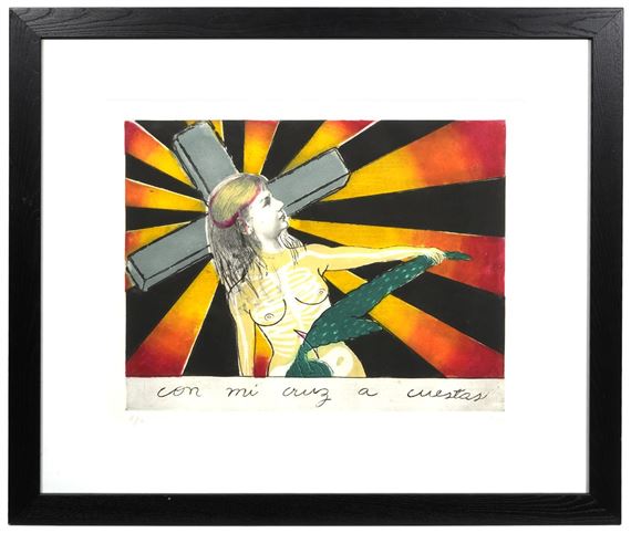 Sandra Ramos Cuban Art Aquatint Etching by Sandra Ramos