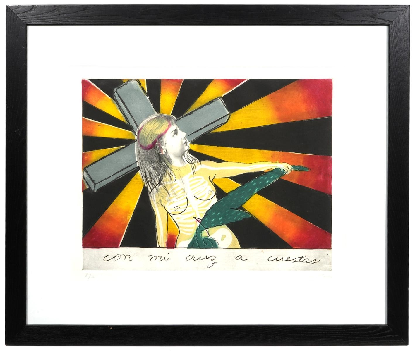 Artwork by Sandra Ramos, Sandra Ramos Cuban Art Aquatint Etching, Made of Aquatint etching