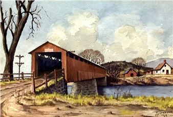 Arthur Merrill  Watercolor On Paper - Arthur J. Merrill