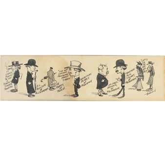 political satire caricature figure drawing - Frank Mckinney Hubbard