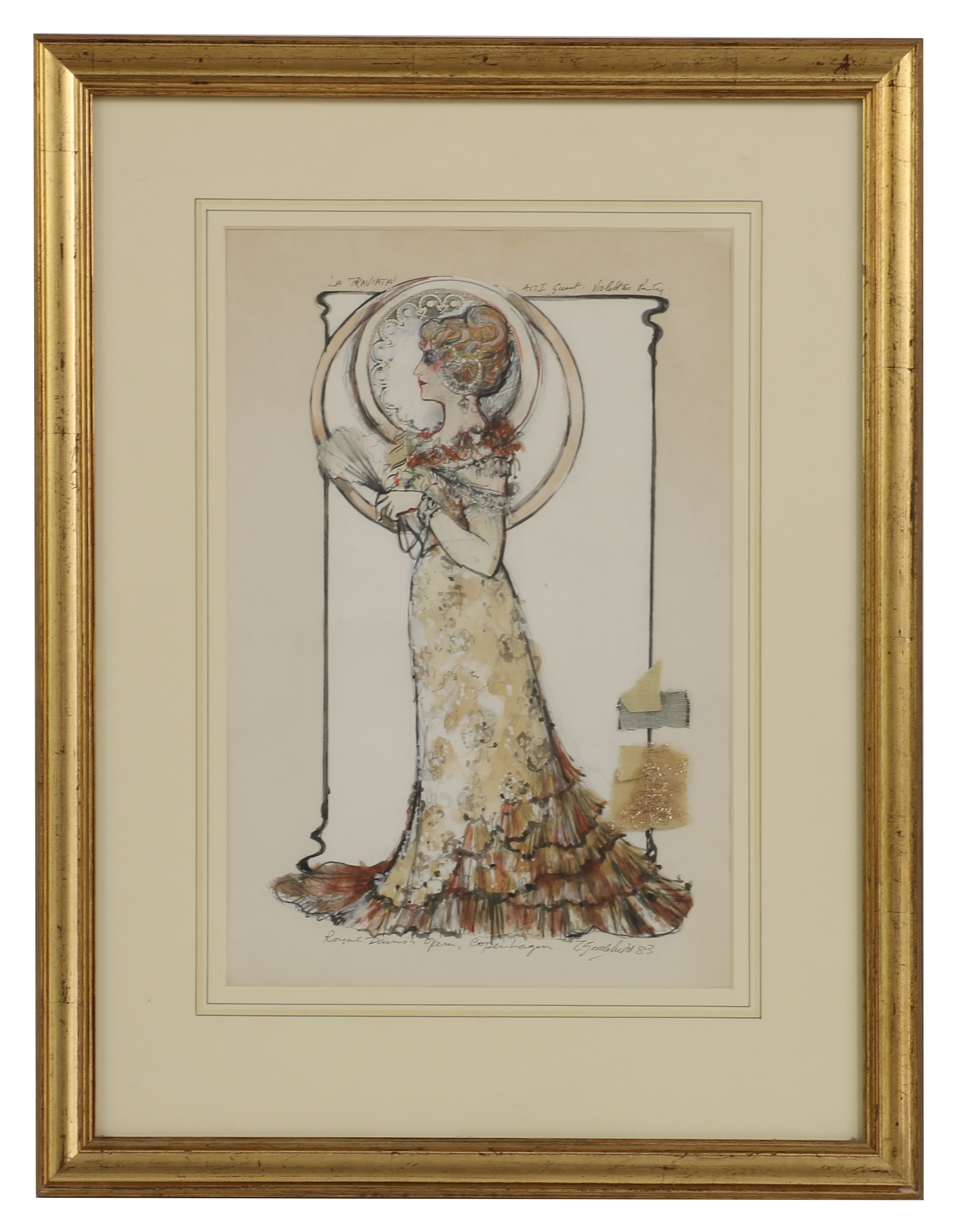 Tim Goodchild | Costume design sketch for La Traviata | MutualArt