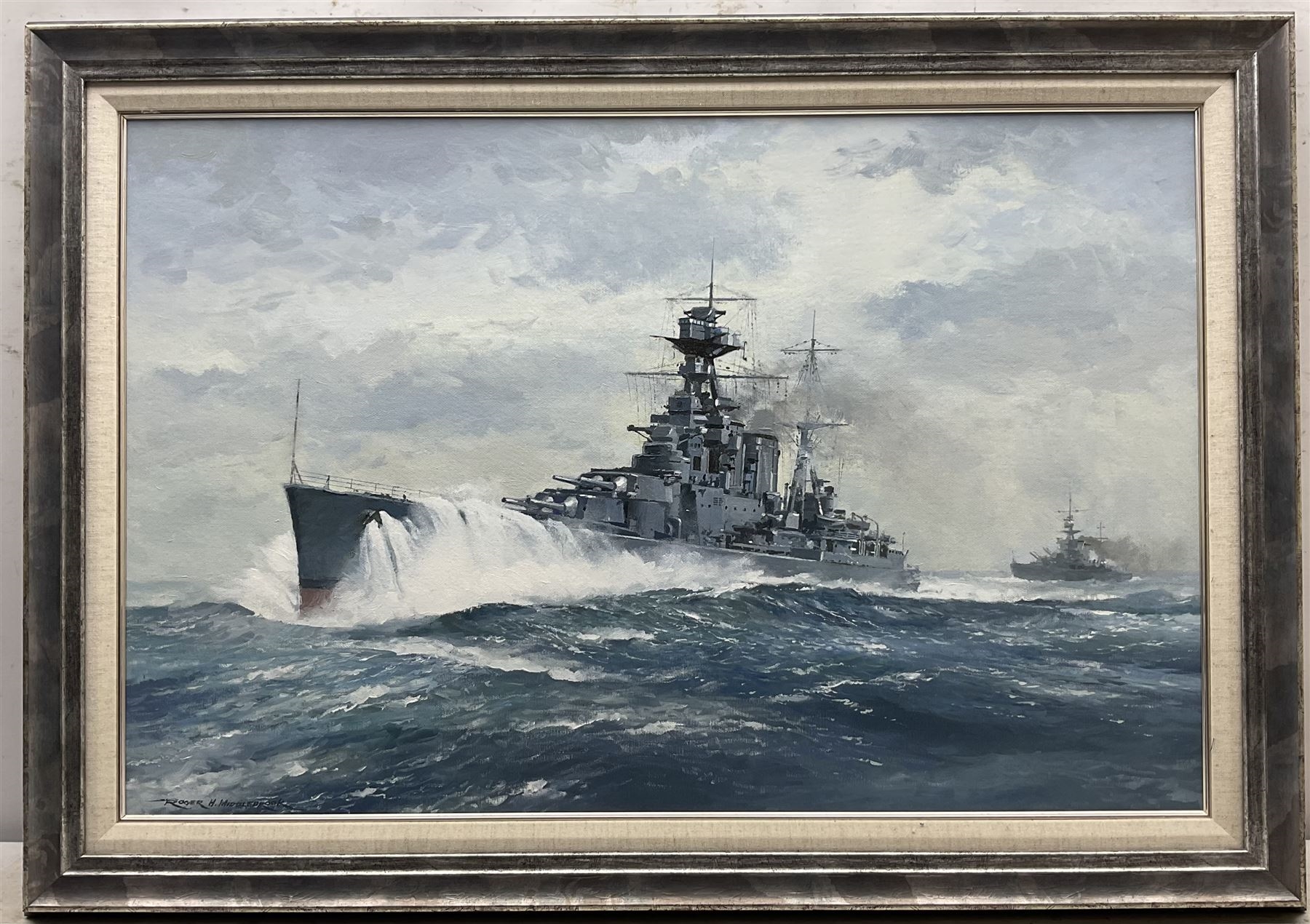 Roger H. Middlebrook | HMS Hood in Heavy Seas in the Atlantic | MutualArt