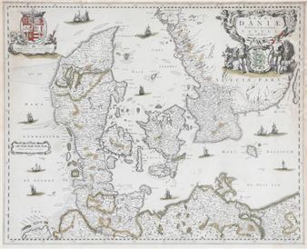 Regni Daniae, Novissima et Accuratissima Tabula - Hugo Allard I