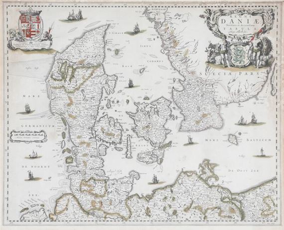 Regni Daniae, Novissima et Accuratissima Tabula - Hugo Allard I