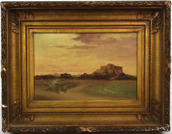 Cabines de bains sur la plage de l'éventail devant le Fort National à Saint-Malo - François - Frédéric Grobon