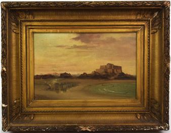 Cabines de bains sur la plage de l'éventail devant le Fort National à Saint-Malo - François - Frédéric Grobon