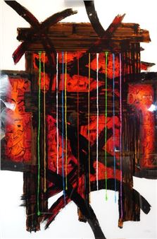 68- Jacques BORKER ''Composition sur fond blanc'' Acrylic signed lower right and dated 01.2013 150 x 100 cm - Jacques Borker