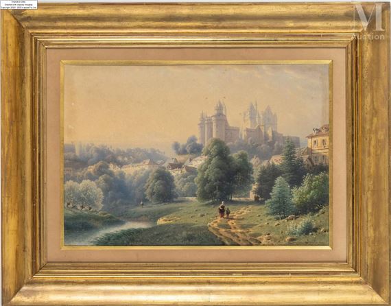 Vue du château de Pierrefonds by Eugène Edouard Soulès