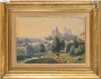 Vue du château de Pierrefonds - Eugène Edouard Soulès