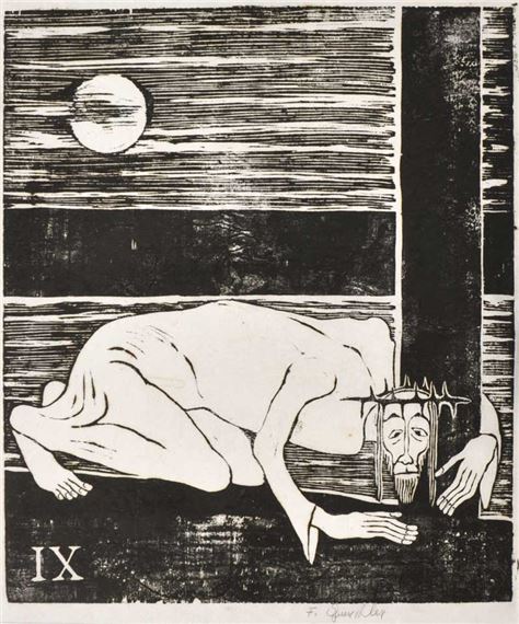 VIA CRUCIS IX (GESÙ CROLLA SOTTO LA CROCE) by Friedrich Gurschler, 1970