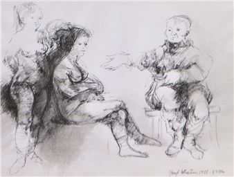 ANZIANA SU PANCHINA E DUE NUDI - Josef Kostner